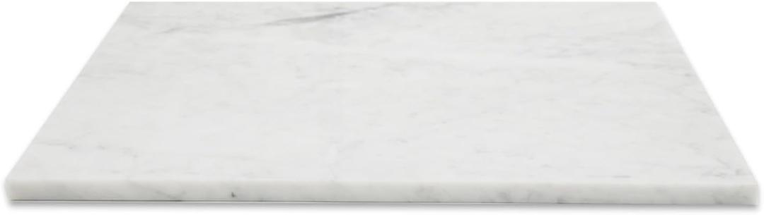 Diflart Natural Marble Pastry Board for Kitchen, 16x20 Inch, White, Stone Cutting Board Large for Dough Chocolate, Carrara Bianco, Marble Slab Christmas Thanksgiving Gift (White with Grey Veins)