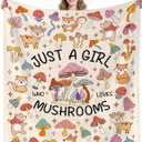 Mushroom Blanket Gifts for Women Adults Girls,Mushrooms Stuff Mushroom Throw Blanket,Funny Gifts for Mushrooms Lovers Teens Friend 50"x40"