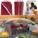 3 Pack Outdoor Cushion Covers Replacement, Waterproof Patio Seat Cushion Cover Fit for 4-Seater Wicker Rattan Conversation Set Loveseat Chair Couch Furniture, Cover Only, 38x19x2,19x19x2, Dark Red