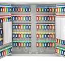 Barska 600 Position Key Cabinet  Wall Mount Key Safe with Numbered Hooks, Index Log Sheet, Colored Tags, Adjustable Dividers, Steel Construction for Office or Commercial Use