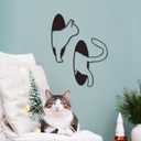 YATEASLU 2 Pcs Cat Wall Art, 3D Black Metal Wall Art for Bedroom, Bathroom, Living Room,Cat Wall Decor Gifts for Thanksgiving, Christmas