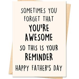 5 x Fathers Day Card, Funny Fathers Day Card Gifts Decorations for Dad from Daughter Son, Happy Father's Day Cards Gifts for Husband from Wife, Emotional Reminder Cards for Dad Husband Boyfriend