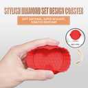 Car Cup Holder Coaster, Non-Slip Car Cup Holder Coasters, Universal Car Cup Holder Insert, Car Interior Accessories Mat (Red diamon less, 4 Pack)