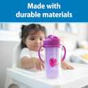 Dr. Brown's Milestones Insulated Sippy Cup with Straw and Handles, Spill-Proof Tumbler with Lid, 2-Pack, Green & Purple, 10 oz/300 mL, BPA Free, 12m+