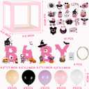 Halloween Decorations Balloons Boxes,4 Pcs Little Boo Baby Balloon Boxes with 4 Light Pink Girl Cardboard Boxes Halloween Baby Shower Party Decorations