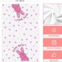 Artoid Mode Pink Rabbit Flowers Bless Our Home Happy Easter Spring Kitchen Towels Dish Towels, 18x26 Inch Farmhouse Summer Decoration Cleaning Set of 4