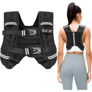 FUFF Weighted Vest 30lb Weights with Reflective Stripe, Weighted Vest for Men Women Strength Training Running Walking Jogging