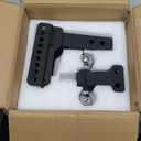 TYT Adjustable Truck Trailer Hitch for 2.5 inch Receiver, 6" Drop/Rise Tow Hitch with Dual Balls (2" & 2-5/16"), Includes Two Pin Locks & Hitch Tightener