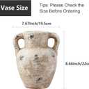 Rustic Ceramic Vase Farmhouse Vase for Home Decor, Large Terracotta Decorative Flower Vases for Pampas Grass, Flowers, Living Room, Kitchen, Table Centerpiece, Shelf, 8.66 Inch Tall (Rustic White)