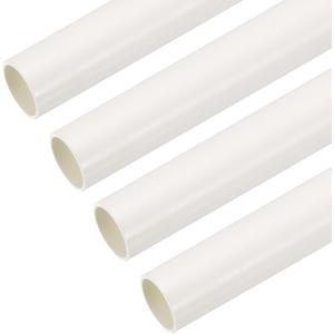 MECCANIXITY PVC Conduit Pipe 0.5m/20" length 16mm OD Cable Ducting White Straight Tube for Home DIY Electrical Wiring Installation, Garden, Farm, Workshop Pack of 4