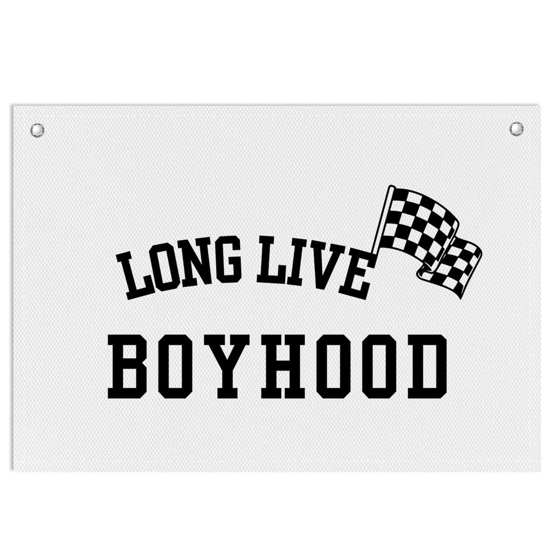 Threegoat Long Live Boyhood Banner, Toddler Boy Room Decor & Linen Wall Hanging Canvas Banner Flag, Boho Nursery Playroom Toddler & Boys Kids Room Decoration - D05