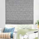 UNISHADES No Drill Cordless Roman Shades, Room Darkening, 38×64 in Charcoal