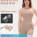 Shapewear Bodysuits for Women, Tummy Control Full Body Shaper with Removable Straps, Seamless Strapless Body Suit (Beige, S)