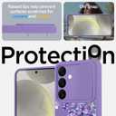 PERRKLD for Samsung Galaxy S24 Case with Slide Camera Cover, [Cute Purple Lavender Floral Flowers Print] Hard Protective Shockproof Cover for Women Girls (for S24)- Purple Lavender