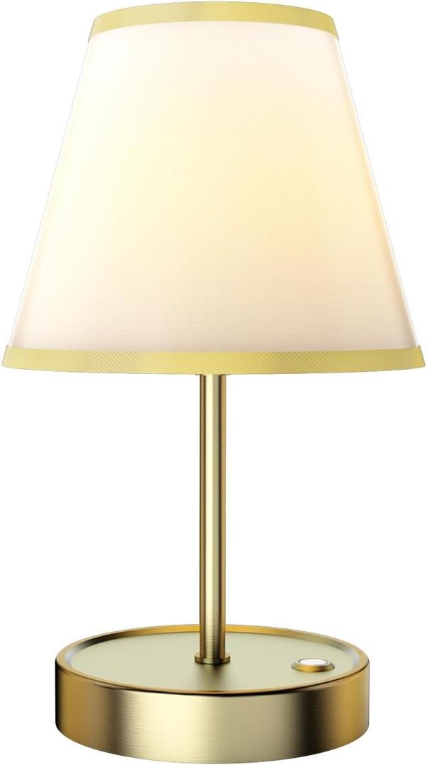 LETSTRY Small Cordless Table Lamp, 3-Level Touch Control Warm Brightness Led Desk Lamp, Built-in 5200mAh Battery Type C Rechargeable Table Lamp for Bedroom, Desk Decor, Office, Restaurant (1pc Bronze)