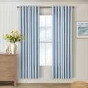 DUKIYO 72 Inch Blue Curtains for Girls Bedroom Semi Sheer Non See Through Privacy Flax Linen Bronze Grommet Drapes Modern Coastal Light Blue Boho Living Room Curtains 72 Inch Length 2 Panels Set