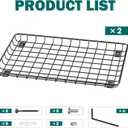 EVERHANGER Garage Wall Shelves 12x18 Inch, Wall Mounted Storage Shelf, Metal Shelf Rack, Heavy-Duty Shelf Organizer 2 Pack, Black
