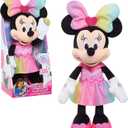 Disney Junior Minnie Mouse Sparkle and Sing Minnie Mouse, Large 13 Inch Feature Plush with Lights and Sounds, Kids Toys for Ages 3 Up by Just Play
