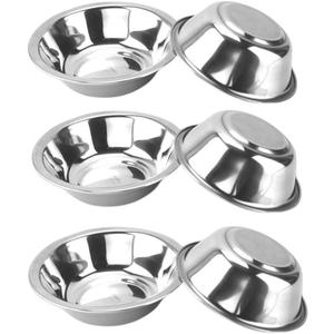 XZJMY Stainless Steel Bowls,6 Inch Flat Rim Flat Base Mixing Bowl,Dip Bowls Set Stackable Dishware safe,Set of 6
