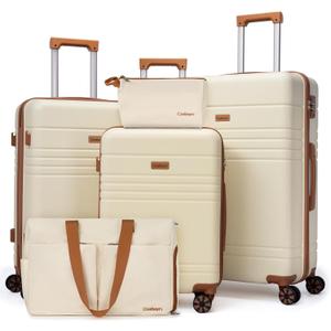 Cosbarn Luggage Sets 5 Piece, Hardshell Suitcase with Spinner Wheels, 28 inches