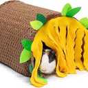 Guinea Pig Tunnel House  Small Animal Hideout Tube Cage House for Hamster Rat Mice Parrot Chinchilla Hedgehog Flying Squirrel  Playing Sleeping Resting Fleece Warm Bed Plush Nest Habitats