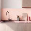 10-Sheet Peel and Stick Backsplash Diamond Shape, Ist Momoreo Stick on Backsplash Adhesive Tile for Kitchen Bathroom Accent Wall 11.8"x11.8", Apricot Pink