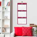 2 x 2026 Calendar - 2026 Wall Calendar, 3 Month Calendar Display 2026 (Folded in a Month), Jan.2026 - Dec.2026, 11" x 26", 3 Month Wall Calendar 2026 - Red