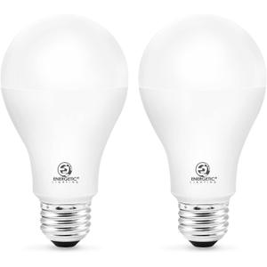 E ENERGETIC LIGHTING 150 Watt LED Light Bulb, Super Bright A21 Daylight 5000K, Non-Dimmable, 2300lm, High Lumen Light Bulbs, UL Listed, 2-Pack