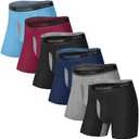 IGOLUMON Men's Underwear Bamboo Rayon Breathable Boxer Briefs with Fly Moisture-Wicking Lightweight Underwear, 6 pack XL