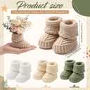 Tranqun Baby Shower Booties Centerpiece Knitted Booties to Fill with Flowers DIY Boho Rustic Table Decor for Flower Baby Shower Gender Reveal Party Craft Centerpiece Decor (Classic,Sage Green,4 Sets)