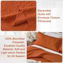 Qucover Alaska King Bedspread, Extra Wide Oversized King Bedspread 132x 120, 3 Piece Soft Microfiber Lightweight Oversized King Quilts Set, Vintage Persian Pattern, Burnt Orange