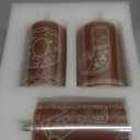 Baquler 3 Pcs Gingerbread Christmas Flameless LED Pillar Candles, Battery Operated Joy Letter Candles Holiday Centerpiece Candlestick for Xmas Table Farmhouse Rustic Home Decor (4.9'')