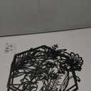 Peryiter 3 Pcs Metal Flower Wall Decor Minimalist Floral Wall Hanging Decor Metal Flower Rustic Floral Art for Christmas Living Room Bathroom Kitchen Indoor Outdoor(Black)