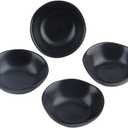 Matte Ceramic Dipping Sauce Dishes,Black Sushi Soy Sauce Dipping Bowls Appetizer Plates with Irregular Edge Side Dish for Kitchen Home Housewarming (Black)
