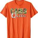 Camo Queen Orange Camouflage Women T-Shirt (Small)