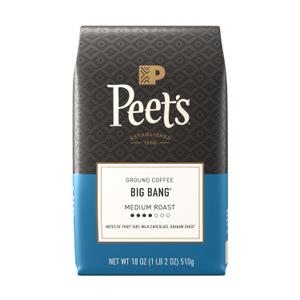 Peet's Coffee, Medium Roast Ground Coffee, 100% Arabica Coffee - Big Bang 18 Ounce Bag (EXP 11/05/27)