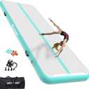 AKSPORT Gymnastics Air Mat Tumble Track Tumbling Mat Inflatable Floor Mats with Air Pump for Home Use/Tumble/Gym/Training/Cheerleading/Parkour/Beach/Park/Water (10ftx3.3ftx4inch, Mint Green)