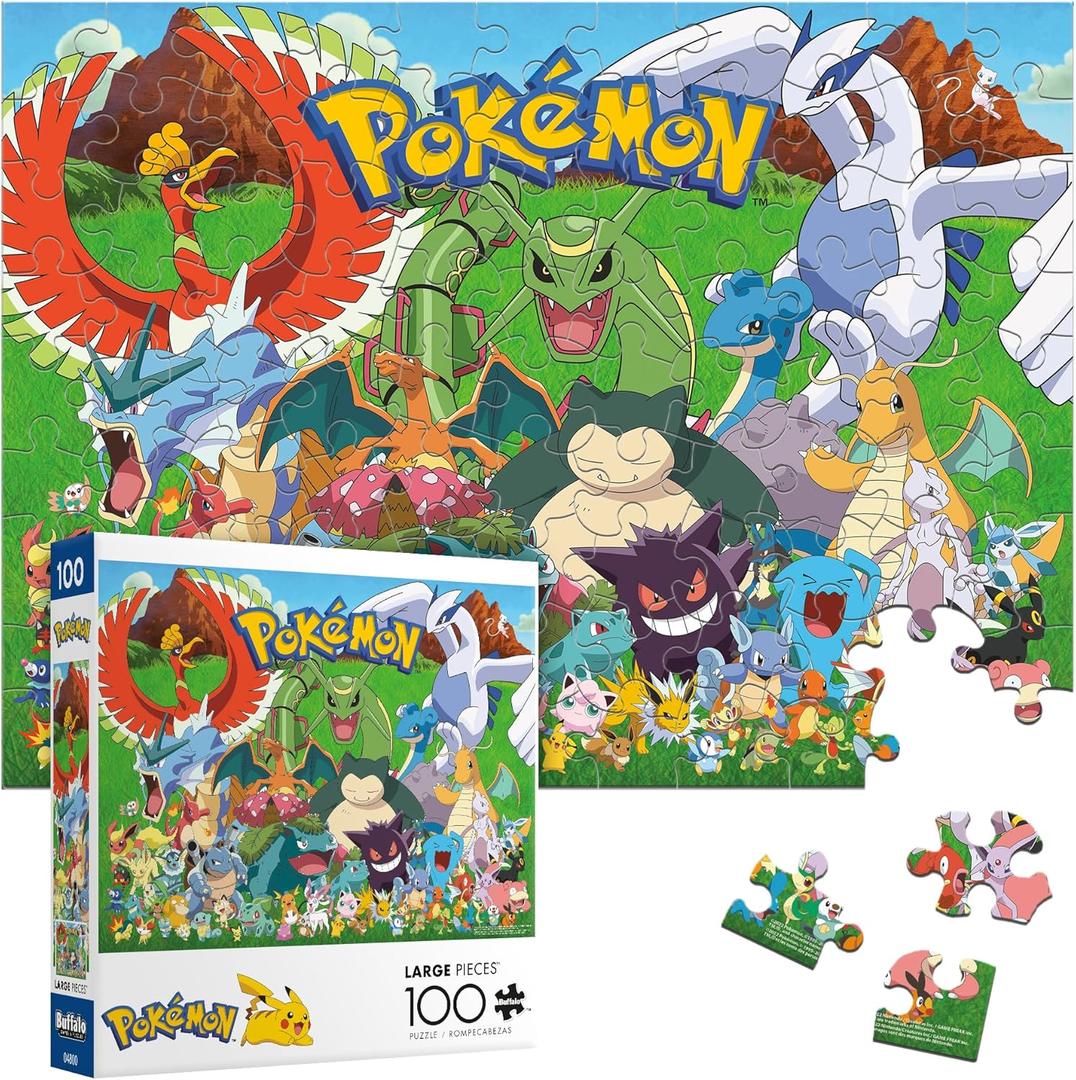 Buffalo Games - Pokmon Fan Favorites - 100 Piece Jigsaw Puzzle for Families - Premium Pokmon Puzzle for All Skill Levels - Finished Size 15.00 x 11.00
