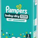 Pampers Diapers Baby Dry Size 1, 44 Count, Absorbent Disposable Infant Diaper 
