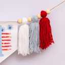 4th of July 1st Birthday High Chair Banner, Patriotic American Flag Design, Cotton Rope Tassels with Wooden Beads, Pennant Style