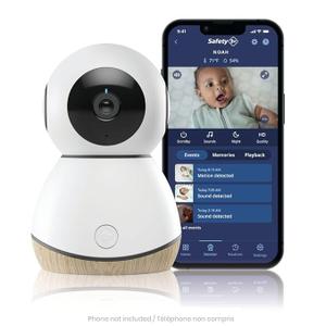 Safety 1st 360° Smart Baby Monitor: 1080p HD, PTZ, Day/Night Vision, Cry Detection, Two-Way Talk, Lullabies, Google Home & Amazon Alexa, Multi-Monitor, Secure Cloud/SD, iOS & Android, Echo 