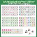 Mini Mahjong Set, American Mahjong Game Set Include 166 Premium Tiles (1.2’’), 1 Bag, 100 Chips, 4 Tile Rulers, 4 Dice, 5 Instruction Manuals, Portable Travel Mahjong Set for Adults & Beginners