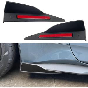 Side Skirt Rocker Panel Spoilers for Mustang Roush 2024+, Side Splitters Diffuser Winglet Rear Small Flying Wing Accessories, Matte Black 2PCS