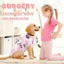 Dog Surgery Suit, Breathable Surgical Recovery Suit for Female Spay Male Neuter, Anti-Licking Surgical Recovery Suit for Abdominal Wounds Skin Disease, Pink, X-Large