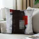 Red and Grey Pillow Cover, Modern Black White Decorative Throw Pillow Cushion Cover for Bedroom Sofa Living Room 16 x 16 Inch Set of 2
