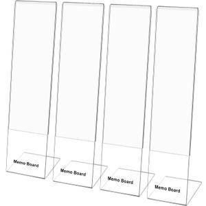 Monitor Memo Board Holder by Computer Screen Acrylic Sticky Note Stand Message Panel Reminder for Office, Pack of 4, Clear