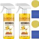 2 x Beeswax Spray for Wood, Natural Micro-Molecularized Beeswaxs Essential Oil Wax, Multi-Purpose Furniture Beeswax Wood Polish, Wood Cleaner Repairing and Care Spray 2 Pcs