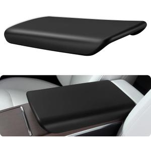 BASENOR Tesla Model S Model X Center Console Cover Non-Slip TPE Armrest Cover [No Logo] Protector Armrest 2021-2025 Tesla Interior Accessories Black