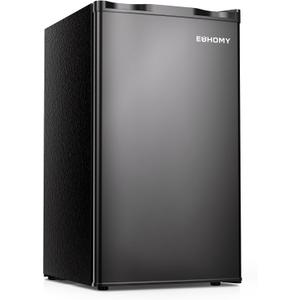 EUHOMY 3.1 Cu.Ft Mini Fridge with Freezer, Single Door Compact Refrigerator, Adjustable Thermostat, Mini Refrigerator Low Power, Mini fridge for Bedroom, Dorm, Office, New Black