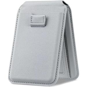 for MagSafe Wallet Stand, Multi-Slot,Compatible with iPhone Series, Super Strong Magnetism Strength, Slim, Features a Magnetic Ring, Compatible with Most Smartphones.Stylish Phone Wallet(Light Gray)
